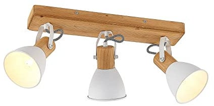 Lindby Deckenlampe Holz Metall, Deckenstrahler drehbar und schwenkbar Deckenleuchte 3x E14 max. 20W ohne Leuchtmittel Lampe Wohnzimmer Küchenlampe