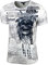Baxboy Herren Rundhals und Label-Applikationen Frontprint Vintage Kurzarm T-Shirt Design mit mehrfarbigem Front Print 105, Farbe:Weiß, Größe:L