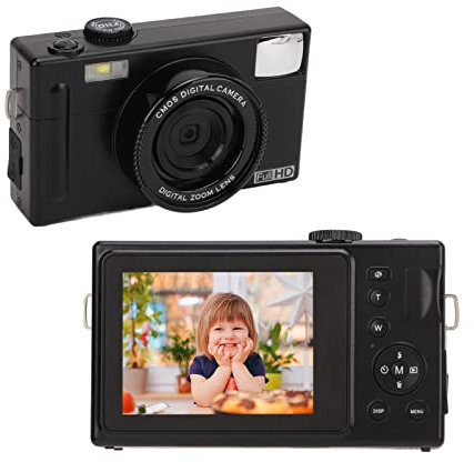 Digitalkamera, FHD 1080P 48MP Fotokamera, wiederaufladbare Kompaktkamera, 16-facher Digitalzoom, 32 GB unterstützt, Fotoapparat Digitalkamera für Kinder, Jugendliche, Anfänger, Erwachsene