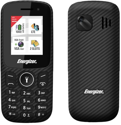Energizer Phone E130S - Téléphone Portable 4G - Clavier Physique - Déboqué Tous opérateurs - Double Sim - Noir - Clavier à Touches - Écran 2,8 Pouces
