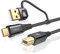 USB Druckerkabel 5M,USB C Druckerkabel 2 in 1 Scannerkabel USB 2.0 Drucker Kabel USB A/C auf USB B PC Printer Cable Kompatibel für HP,Dell,Canon,Epson,Lexmark,Xerox,Brother,Samsung,Pixma