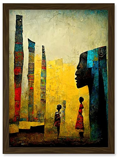 Doppelganger33 LTD African Art Modern Bright Abstract Artwork Framed Wall Art Print A4
