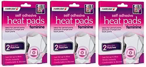 3X Self-Adhesive Feminine Heat Pads for Period Pains, Stomach Cramps Back Pains Feminine Pain Relief Heat Pads Body Warmer for Relieves Menstrual Cramps 6 Pads