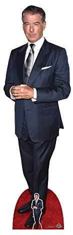 Star Cutouts CS1054 Pierce Brosnan Pappaufsteller in Lebensgröße mit Mini-Schauspieler