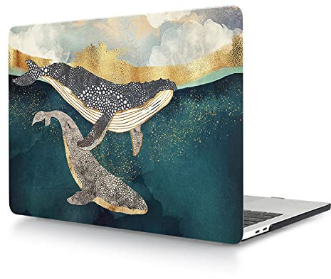 Hülle Kompatibel mit Neues MacBook Air 13 Zoll 2020 2019 2018 Freisetzung A1932 A2179 A2337 M1 mit Retina Display and Touch ID, Plastik Schützend Hartschale Snap Case, Delfine