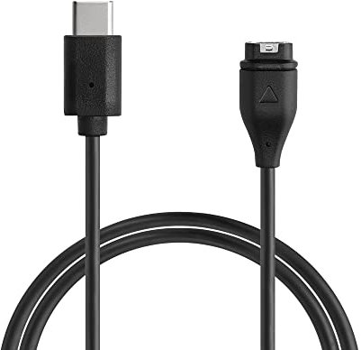 kwmobile Cable de Carga Compatible con Garmin Forerunner 265 / 265S / 965 - Conector USB-C con Base de conexión para smartwatch Fitness Tracker
