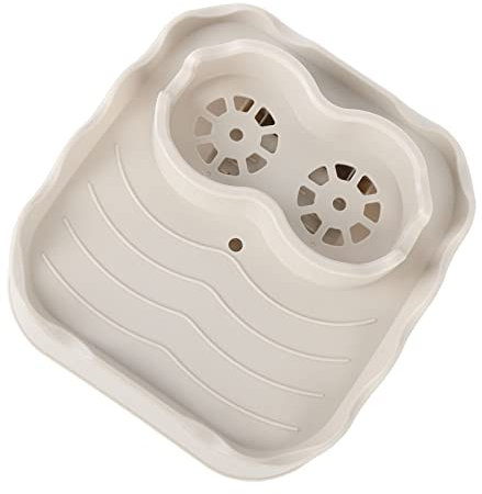 Pssopp -Tisch, PureSpa-Tablett, Spa-Bar, Beistelltisch, Rutschfester Beistelltisch mit Getränkehaltern, Tablett-Tisch für -Getränke (Beige)