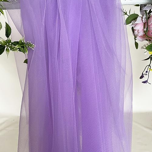 10m x 160cm Soft Tüllstoff,Tüll Stoffe zum Nähen,Netzstoff Dekostoff Drapierstoff für Arbor Hochzeit Vorhang Hochzeitsbogen Freihanddeko Torbogen Zeremonie Party Dekor Kleid Tüllrock Schleier,Lila