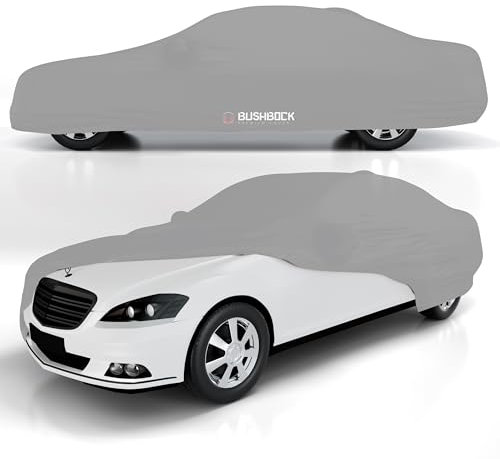 BUSHBOCK Premium Cover BUSHBOCK® Premium Intérieur Housse de Protection Satin Bâche de Protection en Tissu Housse de Voiture Garage Intérieur 2 Couleurs, 4 Tailles (Gris Argent, XXL)