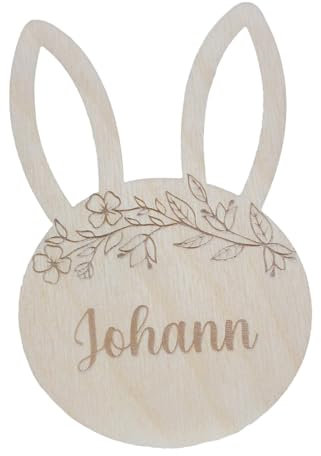 Personalisierter Osteranhänger aus Holz - Osterhase - Ostergeschenk - Osteranhänger mit Ohren