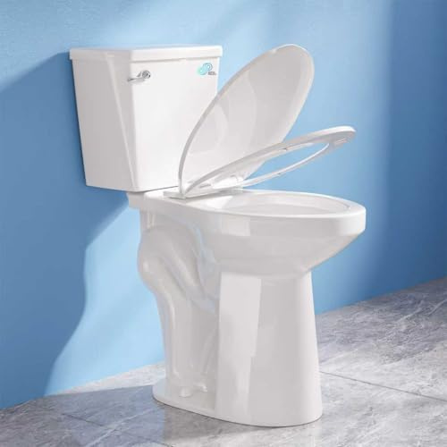 Simple Project Toilettes de 53,3 cm de haut allongées avec siège de chaise confortable, toilettes extra hautes de 1,28 Gpf Puissantes à chasse unique, 30,5 cm rugueuses dans les salles de bains,