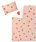 LÄSSIG Kinder Bettwäsche Set aus Bio Baumwolle GOTS zertifiziert 2-teilig/Bedding Set Heart peach rose/milky