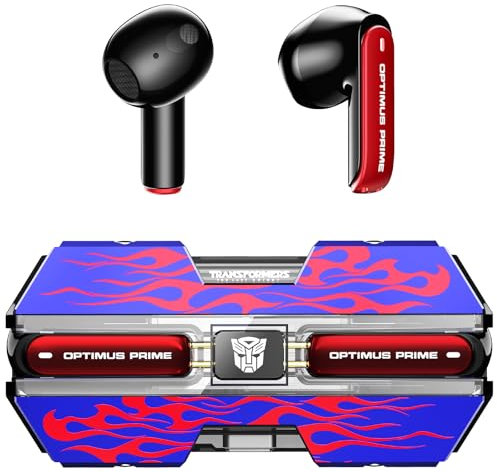 Transformers TF-T01 - Auriculares inalámbricos inalámbricos Bluetooth 5.4, auriculares con sonido de graves profundos con micrófono inteligente con cancelación de ruido, IPX5, impermeables, para