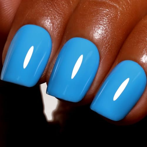 Ozzeal Gel Polish, Sky Blue Gel Nail Polish Spring Summer Soak Off LED UV Gel Nail Polish Art Starter Manicure Salon DIY Nail Gel Polish 0.5 Fl Oz