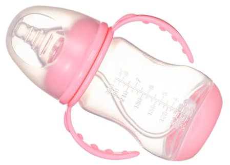 KOMBIUDA Strohflasche babyflaschen strohhalmbecher flasche cup Babytrinkflasche unerlässlich Wassergläser Kindermilchflasche Tasse für Kleinkinder Rosa