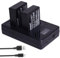 2X 7.2V Li-ION Batterie et Chargeur Compatible avec Batterie Fujifilm NP-W126 NP-W126S X-A1, X-E1, X-E2, X-M1, X-Pro1, HS30EXR, HS33EXR, HS50EXR, Fujifilm X100F X100V X-A20 X-T1 X-T2 X-T3