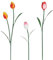 hogardeck Gartendekoration für den Außenbereich, 3 Stück, 101,6 cm/81,3 cm/61 cm, Metalltulpen, dekorative Gartenstecker für Frühlingsdekoration, 3D-Blumen, Hofkunst für Außenbereich, Rasen, Terrasse,