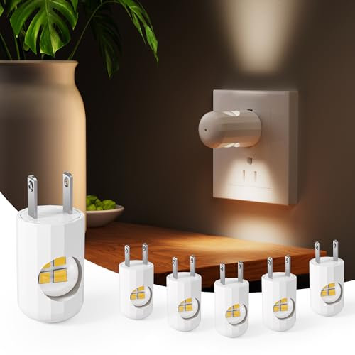 GEPLAD - 6 Pack LED Night Lights Plug in Wall Light Soft White Light Dusk to Dawn Night Light Ambient Lighting Night Light for Bedroom Bathroom Nursery Hallway