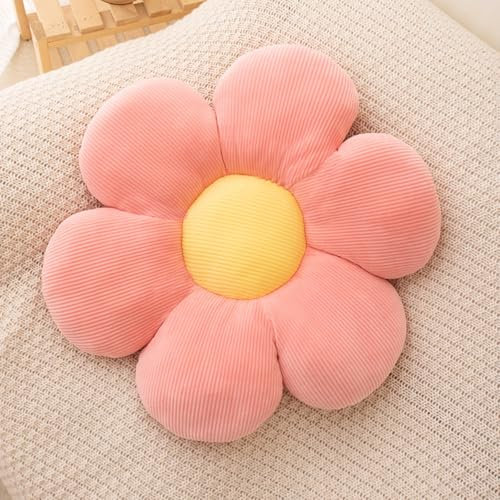 champracer Blumenkissen, Blumenförmiges Plüsch-Dekor, Gänseblümchen Sitzkissen Deko Kissen Kinderzimmer, Sofa Kissen, Blumenboden Kissen Aesthetic für Kinder (Rosa,40 cm)