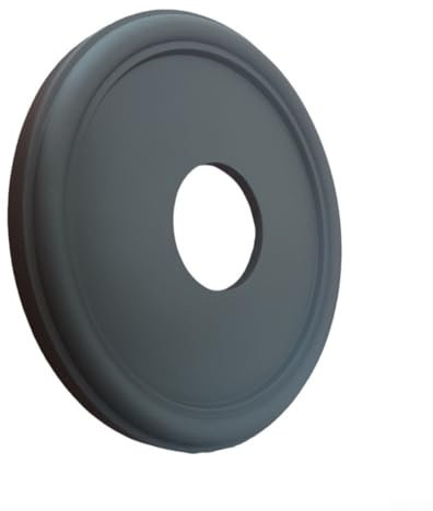 for HPLIVE PU Decorative Ceiling Fan Lights Covers Plate, Home Round Medallion Plate, Black
