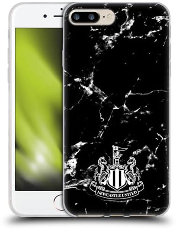 Head Case Designs Officially Licensed Newcastle United Football Club Black Marble Crest Gel Case [Military Grade Protection] Compatible With Apple iPhone 7 Plus/iPhone 8 Plus