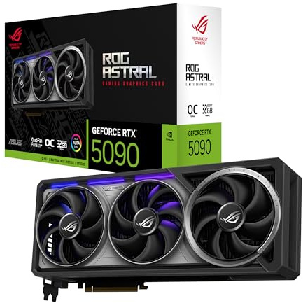 ASUS ROG Astral GeForce RTX 5090 32GB GDDR7 OC Edition Gaming Graphics Card | PCIe 5.0, HDMI/DP 2.1, 3.8-slot, 4-fan, Axial-tech Fans, Vapor Chamber, Phase-change GPU Thermal Pad