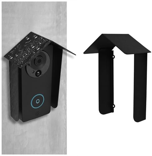 Ring Doorbell Rain Cover Weatherproof for Outside, Metal Anti-Glare Door Bell Chime Cover, Garage Door Video Keypad Access Control Keypad Cover for Most Video Doorbells