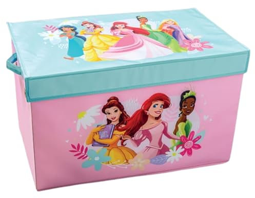 HMIR Toys Storage Box With Lid & Handles For Kids Toys, Collapsible Storage Trunk Magical Princess Design, Multipurpose Storage Unit, Children's Storage Cabinet (61x38x38 cm)