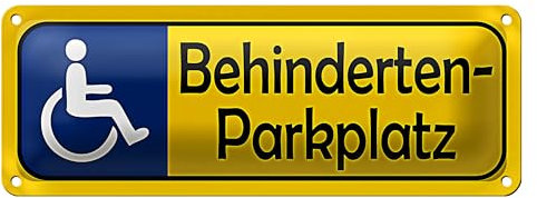 Cartello in metallo robusto | parcheggio disabili | resistente alle intemperie e durevole | 10 x 27 cm
