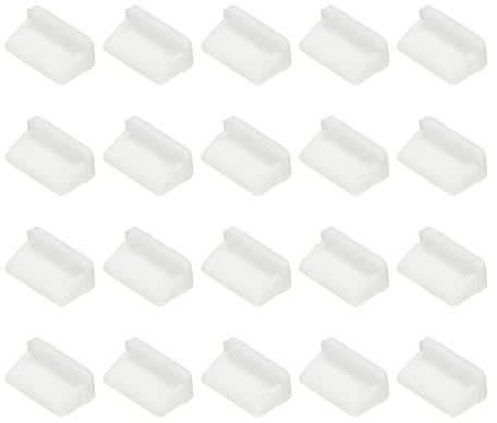 PATIKIL 0.5 Inch USB Type A Dust Plug,20 Pcs Anti Dust Plug Cover White | Silicone Charging Cap Port Cover Protector Female End,for USB Computer Cell Phone Port Device