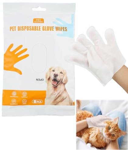 Pet Wipes for Dogs and Cats – Hypoallergenic Cleaning and Deodorizing Wipes with Natural Ingredients – Gentle Grooming Wipes for Fur and Skin, 6 Pcs – Convenient Bathing Wipes for Dogs and Cats