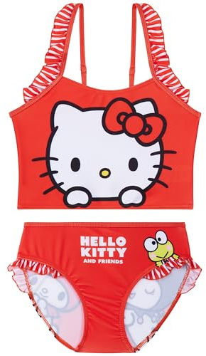 Get Trend Hello Kitty | Paw Patrol | Peppa Pig Set Bikini Bambina, Costume Piscina Bambina Due Pezzi con Cinturino Regolabile e Balze, Regalo Ragazza