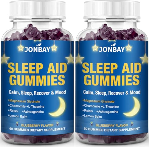 12-in-1 Magnesium Glycinate Sleep Gummies, Non Melatonin Sleep Aid Gummies, with L-Theanine & Calming Botanicals for Deep Relaxation & Sleep Support, Magnesium Supplements for Women & Men, 120 Counts