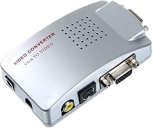 SQUADO Convertitore Video da VGA a AV RCA S-Video per PC Monitor Proiettori, Adattatore Segnale VGA a Composito