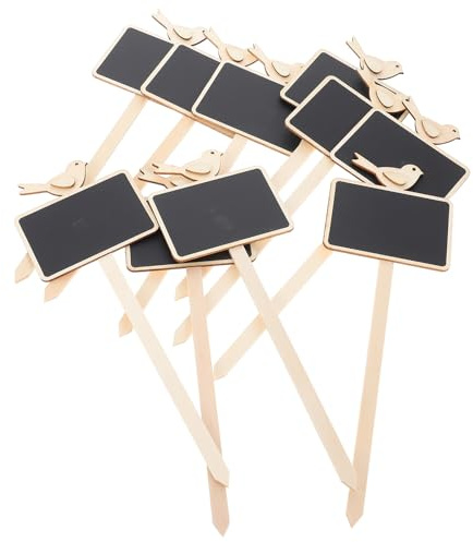 ASAKKURA 20 Pcs Garden Blackboards Plant Pot Picks Mini Boards Wooden Multi-Functional Chalkboard Tags with Sticks for DIY Decorative Projects in Flower Pots and Potted Plants
