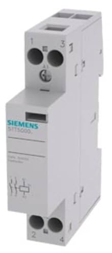 Siemens 5TT Schütz 24V ac/dc-Spule, 2-polig, 230V ac / 20 A 230V ac 0.0026 kW 2 Schließer Motorsteuerung 2-Hilfskontakte