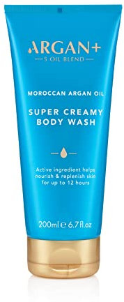 Argan+ Super Creamy Body Wash, Moroccan Argan Oil Vegan Shower Gel, 200ml