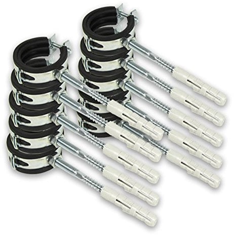 10 x Schraubrohrschelle [102-116mm] + 10 x Dübel + 10 x Stockschraube