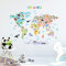 DECOWALL DLT-1615 Mappa del Mondo Animali Adesivi da Parete Decorazioni Parete Stickers Murali Soggiorno Asilo Nido Camera da Letto per Bambini (Extra Grande) (Ver. Inglese)