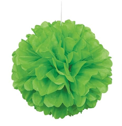 Lime Green Hanging Paper Tissue Pompom (40cm) 1 Piece - Vibrant Solid Color Party Decoration for Birthdays, Weddings, Baby Showers, and Events