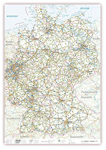XXXL Deutschlandkarte (K704) 140 x 100cm, Lieferung gerollt!