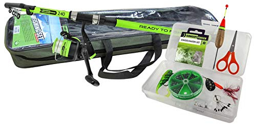 JENZI Tele Ruten Combo Green Concept Ready to Fish inklusive Rutentasche