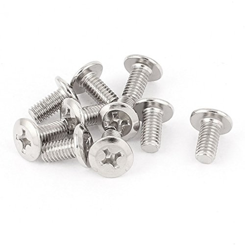 uxcell M6x12mm Male Thread Phillips Flat Head Bolt Screw Suitable for Double Bed Furniture TV Rack Wall Hanging 10pcs