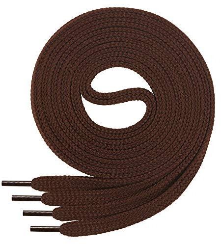 Cordón plano Di Ficchiano para zapatillas y calzado deportivo, muy resistente, aprox. 7,0 mm de ancho, 45 colores, 60 cm - 220 cm de largo, poliéster, color Marrón, talla 90