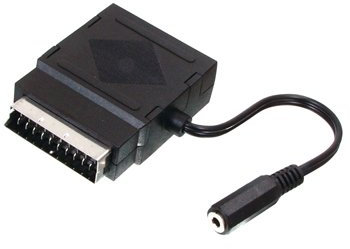 Adaptateur péritel mâle/Femelle + Prise pour Casque de 3,5 mm SCART 61 Valueline