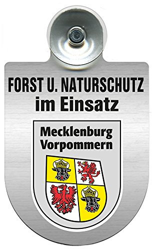 Einsatzschild mit Saugnapf - Forst u. Naturschutz im Einsatz 393813 incl. Regionenwappen nach Wahl Farbe Region Mecklenburg-Vorpommern