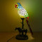 GDLight Tiffany Stil Papagei Tischlampe Vintage handgemachte Glasmalerei Nachttischlampe Klassische Kinder lesen Schreibtisch Licht für Schlafzimmer Wohnzimmer,A