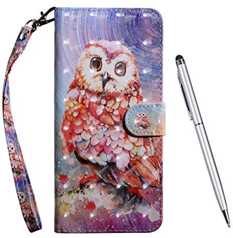 TOUCASA für Samsung Galaxy A51 Hülle, Handyhülle Brieftasche PU Leder Flip [3D] Case Magnetverschluss Handytasche Klapphülle Tasche Lederhülle Schutzhülle (Eule)