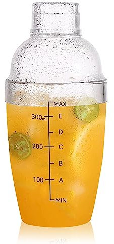 Shaker De Cocktail En Plastique Transparent De 350 Ml, Bouteille De Shaker De Boisson Mélangée, Mélangeur De Thé Au Lait Au Café Glacé, Shaker Avec Filtre Et Balance, Idéal Pour Les Fêtes À Domicile