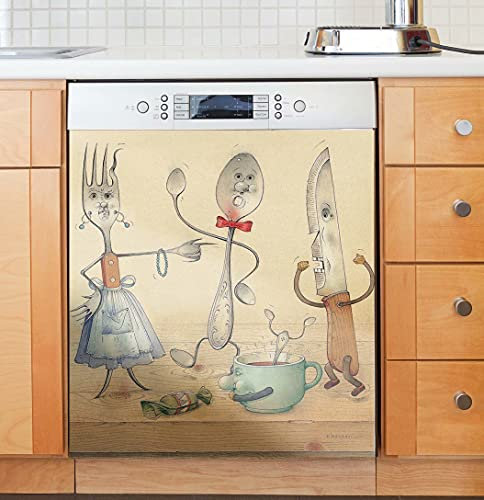 Sunflower Magnetic Dishwasher Sticker, Reusable Kitchen Cover - 23 W x 26 H inches